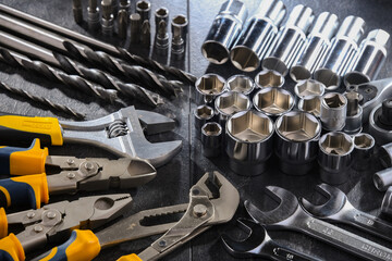 Fototapeta premium Composition with a variety of metal tools