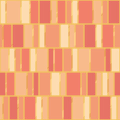Seamless pattern in retro style with pink mosaic in gold frames