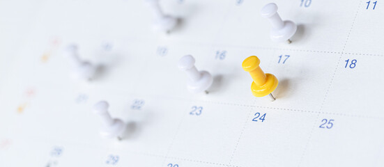 Close up of calendar , Planner and organizer to plan and reminder daily appointment, meeting agenda, schedule, timetable, and management, event , holiday .