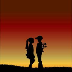 silhouette of a couple
