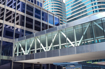 office towers reflections and skyway