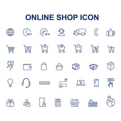 business and online shop icons set