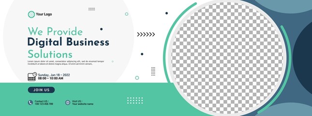 Business conference banner template design for webinar, marketing, online class program, etc