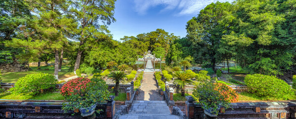 Minh Mang tomb near the Imperial City with the Purple Forbidden City within the Citadel in Hue,...