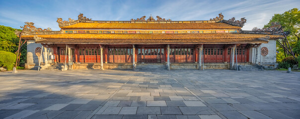 Wonderful view of the Thai Hoa palace in the Imperial City with the Purple Forbidden City within...