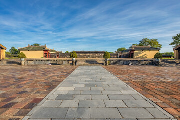 Wonderful view of the Thai Hoa palace in the Imperial City with the Purple Forbidden City within...