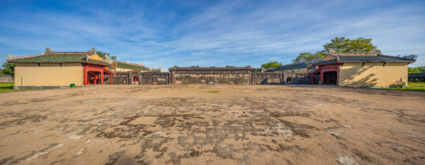 Wonderful view of the Thai Hoa palace in the Imperial City with the Purple Forbidden City within...