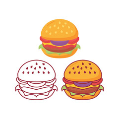 Burger illustration. Vector icon template