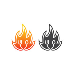Hot food. Vector logo icon template