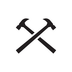 hammer cross logo design vector isolated on white background.