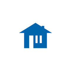 blue home logo design concept. vector illustration.