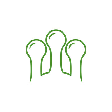 line icon element trichome cannabis isolated on white background.