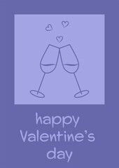 Valentines Day Greeting cards Drawing thin lines blank template with space for text in a minimalistic style Concept of publishing advertising banners on social networks. minimalism