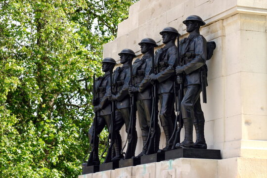 Close-up of the Royal Artillery Memorial, London, UK.