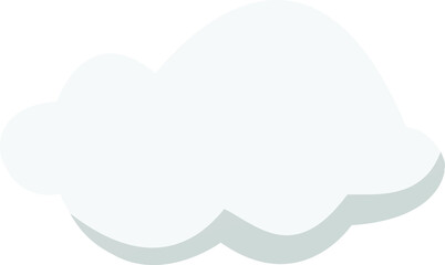 White cloud icon vector, cloud symbol
