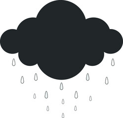cloud and rain black icon 