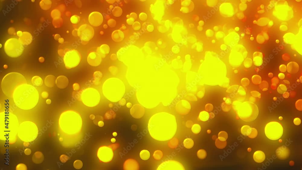 Poster christmas background with glittering gold circles bokeh, computer generated. 3d rendering