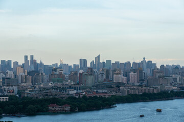 Naklejka premium city skyline in hangzhou china