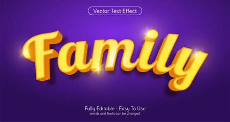 Fototapeta premium Creative 3d Family editable text effect template