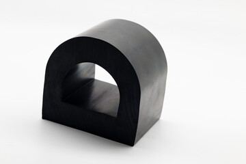 D type black rubber damper...Rubber product cross section
