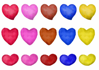 ハート　水彩　手書き　可愛い　カラフル
バレンタイン　チョコレート