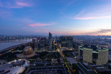 Naklejka na ściany i meble city skyline in hangzhou china