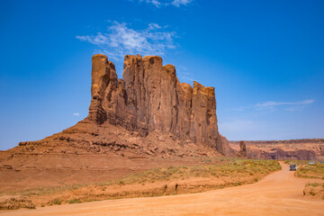 Fototapeta na wymiar Camel Butte is a giant sandstone formation in the Monument valley that resembles a camel