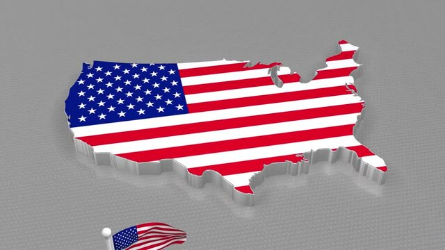 3D ABD map and flag. This is a digital ABD map, which is rendered in high quality, high resolution. This is a animation, illustration, and country design concept. 