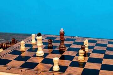 On the chessboard, the king has nowhere to go, because he has checkmate.