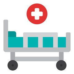 hospital bed flat icon