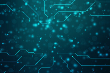 Abstract futuristic circuit board Illustration, Circuit board with various technology elements. Circuit board pattern for digital abstract technology background