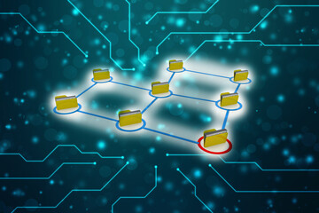 3d illustration of Data sharing concept