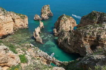 Fototapeta na wymiar Rocky coast at Ponta da Piedade near Lagos in the Algarve