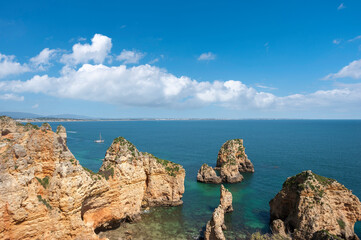 Rocky coast at Ponta da Piedade near Lagos in the Algarve