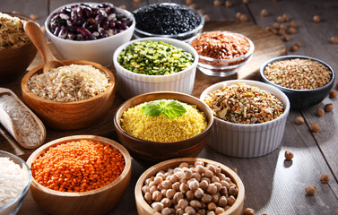 Composition with different kinds of dry food products
