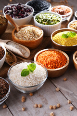 Composition with different kinds of dry food products