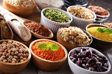 Composition with different kinds of dry food products