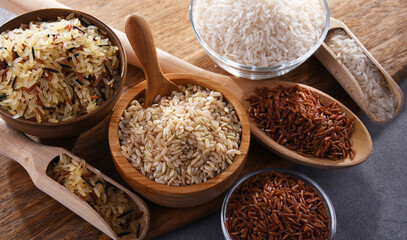 Composition with different sorts of rice