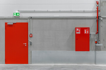 fire door and hydrant new logistics hall - Powered by Adobe
