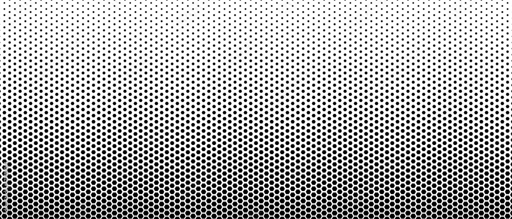 Poster halftone abstract background. monochrome texture made of geometric shapes. linear pattern in mosaic 
