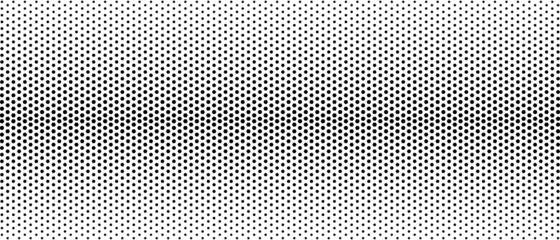 Halftone abstract background. Monochrome texture made of geometric shapes. Linear pattern in mosaic of polygons. Design of banner, poster website, frame for social networks. Vector illustration.