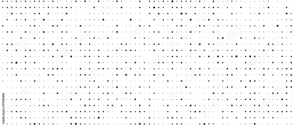 Poster halftone abstract background. monochrome stars texture. a linear pattern of small dots. design of a 