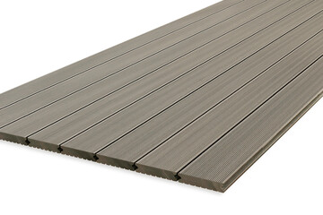 Exterior wooden decking or flooring isolated on white background