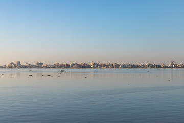 Naklejka premium Lake Timsah, panoramic photo taken on a sunny day