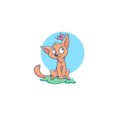 lovely cartoon cat, vector illustration