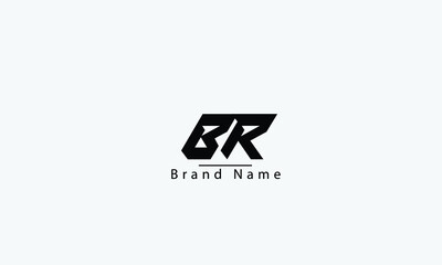 BR RB B R abstract vector logo monogram template - obrazy, fototapety, plakaty
