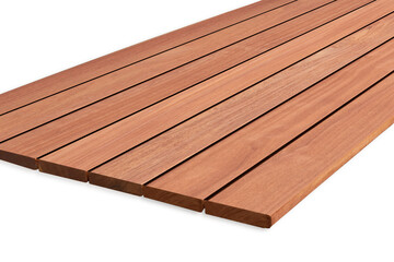 Obraz na płótnie Canvas Exterior wooden decking or flooring isolated on white background