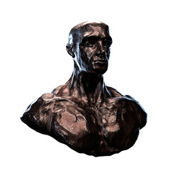 Head of statue, sculpture bust, 3d rendering