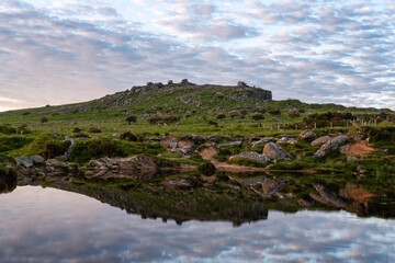 lake on bodmin moor near minions and the cheesewrings cornwall england uk 