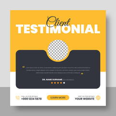 Fototapeta premium Customer feedback testimonial social media post web banner template